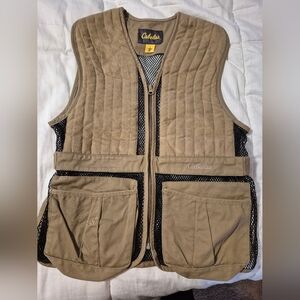 Cabela's Khaki Outdoor Vest with Black Mesh
